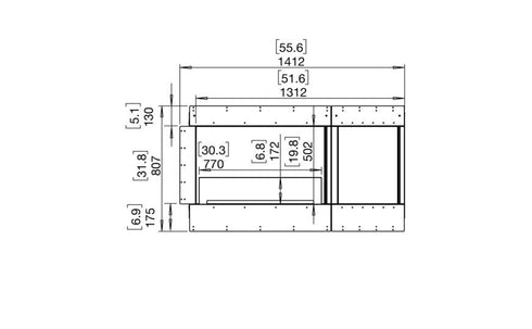 Ecosmart Fire Flex 50RC.BXR Right Corner Fireplace Insert - Black Finish / Stainless Steel Burner - ESF.FX.50RC.BXR